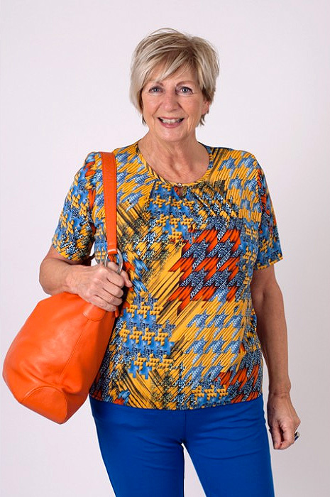 Afbeelding van Blouson van ons eigen merk Esmay Exclusiv geel-blauw