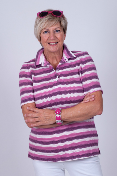 Afbeelding van Roze streep polo van ons eigen merk Esmay Exclusiv.