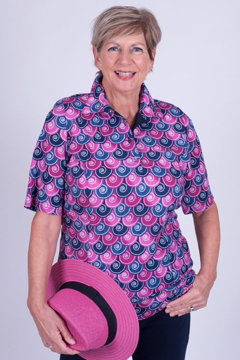 Afbeelding van Polo van ons eigen merk Esmay Exclusiv, fuchsia.